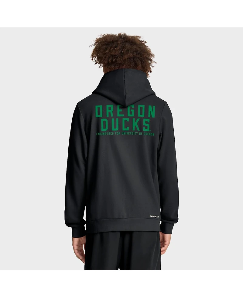 Nike Men's Black Oregon Ducks 2025 Sideline Standard Issue Dri-fit Full-Zip Hoodie