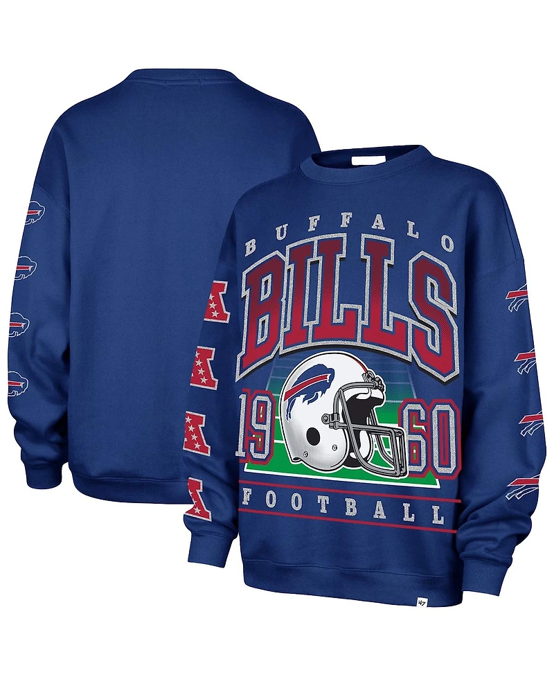 '47 Brand Women's Royal Buffalo Bills Go Big Oversized Pullover Sweatshirt