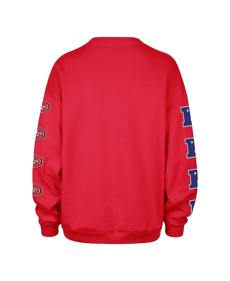'47 Brand Women's Scarlet San Francisco 49ers Go Big Oversized Pullover Sweatshirt