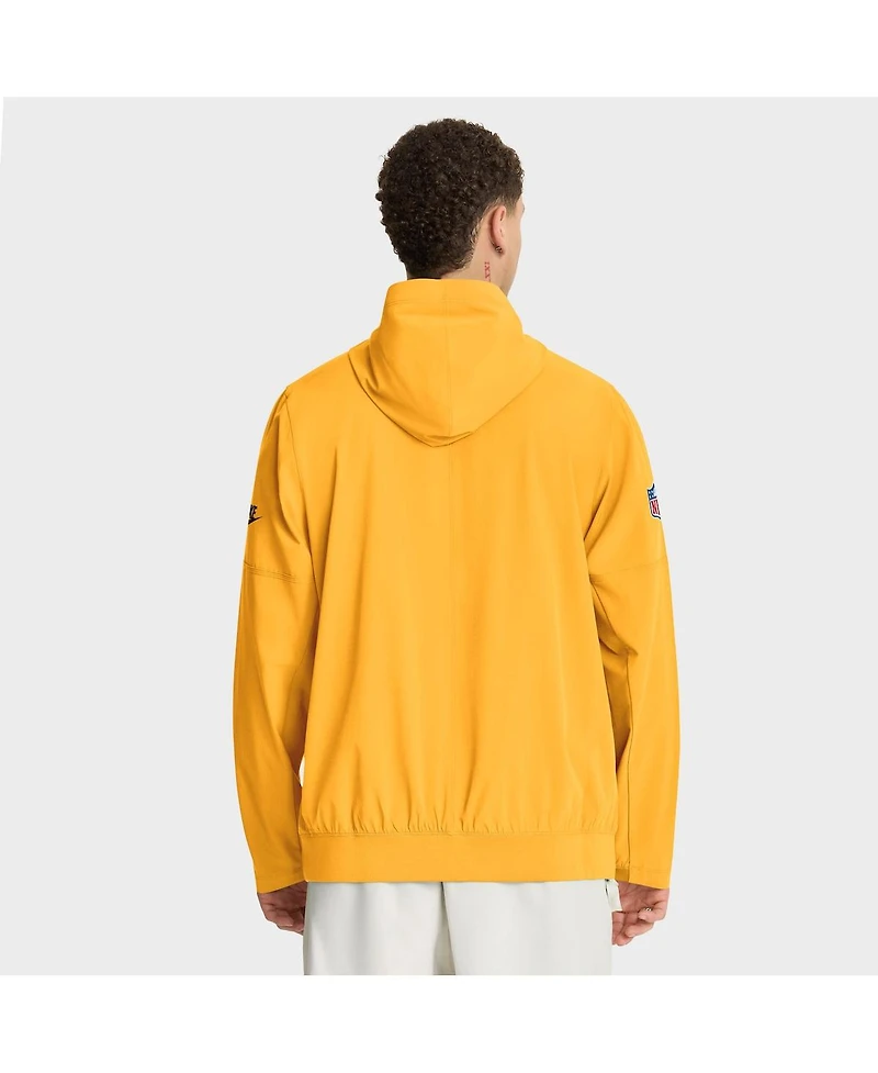 Nike Men's Gold Pittsburgh Steelers 1933 Sideline Alt Pack Anorak Half-Zip Hoodie Jacket