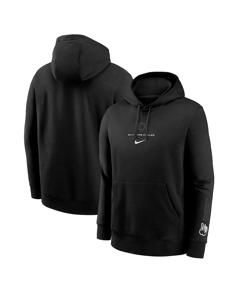 Nike Men's Black Baltimore Orioles Lights Out Club Fleece Pullover Hoodie