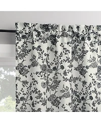 No. 918 Elodie Tonal Botanical Semi-Sheer Rod Pocket Kitchen Curtain Tier Pair