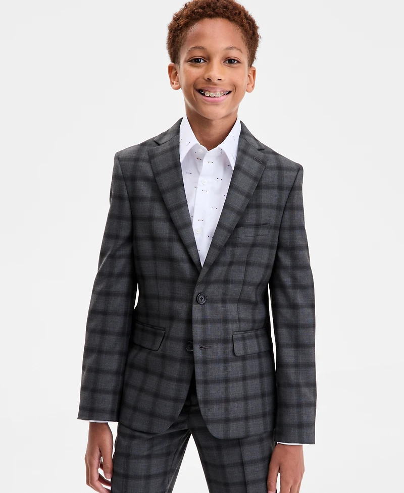 Kenneth Cole Reaction Big Boys 2-Piece Plaid Pattern Suit Set