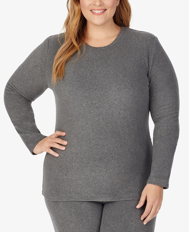 Cuddl Duds Plus Size Fleecewear Crew Neck Top