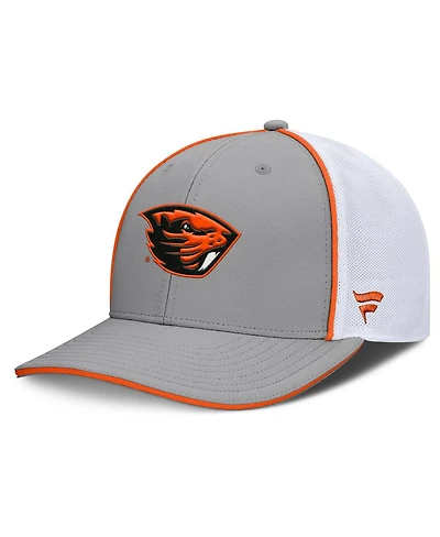 Fanatics Men's Gray/White Oregon State Beavers Rapid Trucker Adjustable Hat
