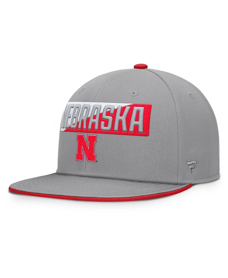 Fanatics Men's Gray Nebraska Huskers Duo Snapback Hat