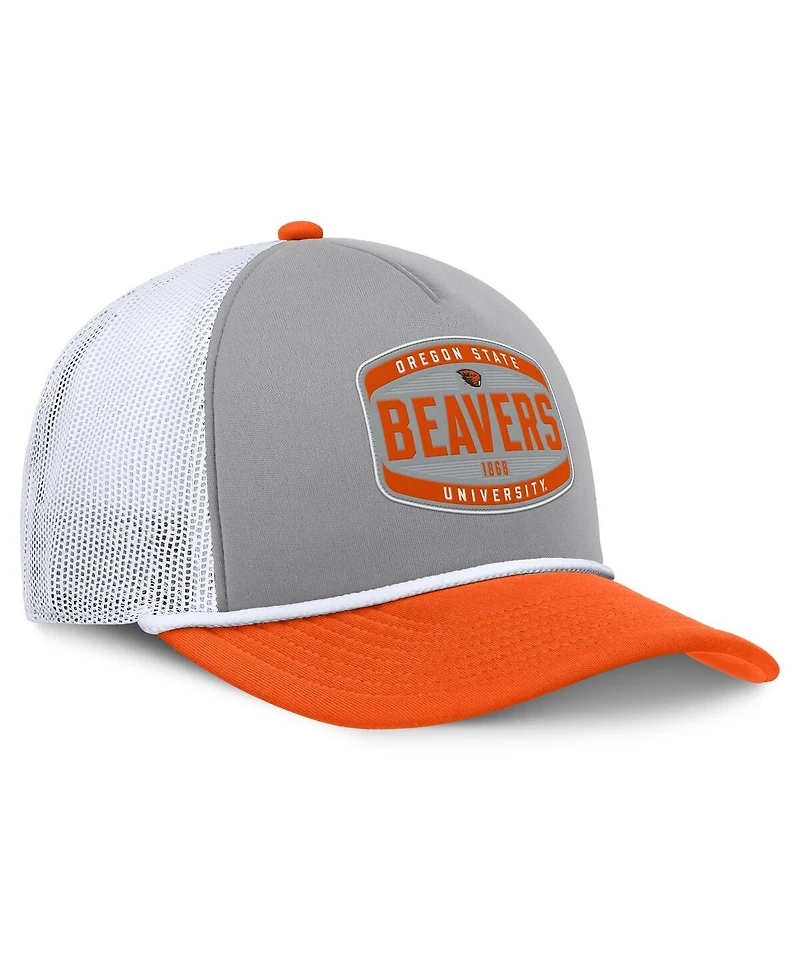 Fanatics Men's Gray/Orange Oregon State Beavers Course Foam-Front Adjustable Trucker Hat