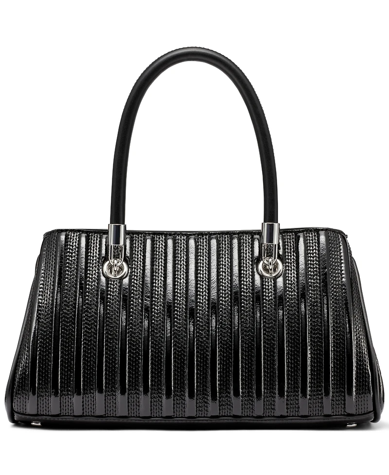 Calvin Klein Women's Brigette Patent Piping Mini Satchel Bag