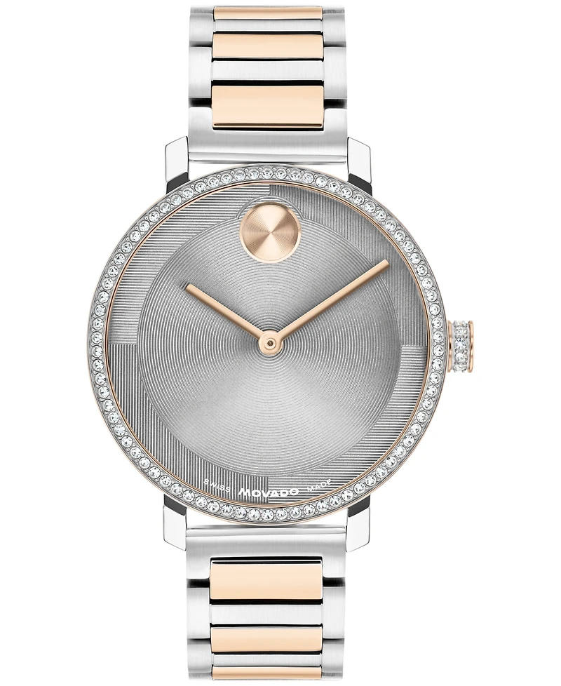 Movado Women's Bold Evolution 2.0 Swiss Quartz Light Rose Gold Steel Watch, 34mm