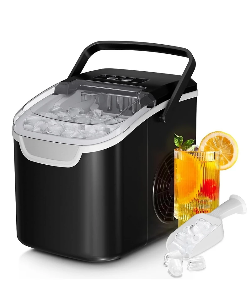 Cowsar Ice Maker Machine Countertop,26lbs/24Hrs,8 Bullet Ices in 6 mins,self Cleaning Portable Ice Maker with Selectable Ice Size & Touch Display, for