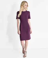 Dkny Women's Belted Ruched-Sleeve Sheath Dress