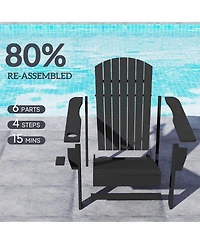 Outsunny Wood Adirondack Chair, Wooden Outdoor & Patio Seating,