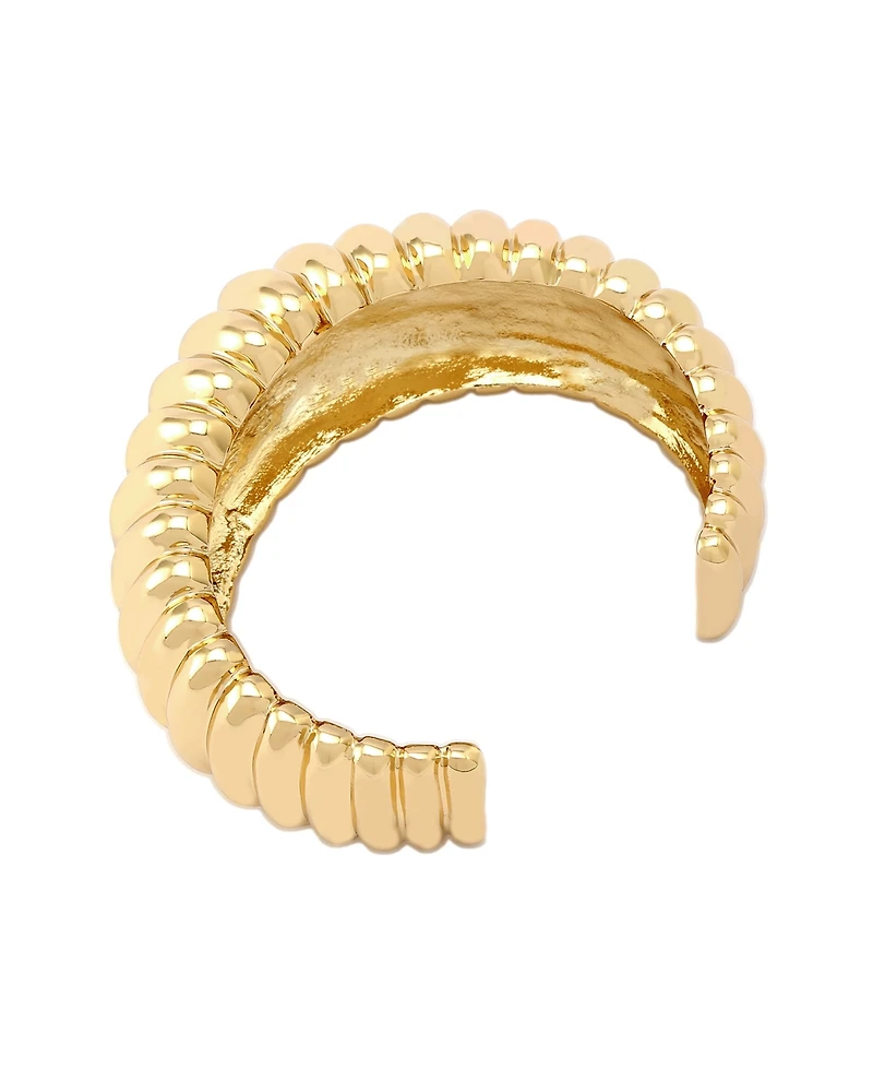 Robert Lee Morris Soho Gold Ribbed Tube Cuff Bracelet