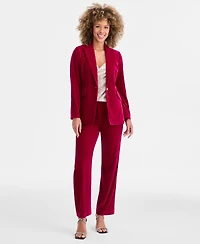 Tahari Asl Women's Velvet Single-Button Blazer