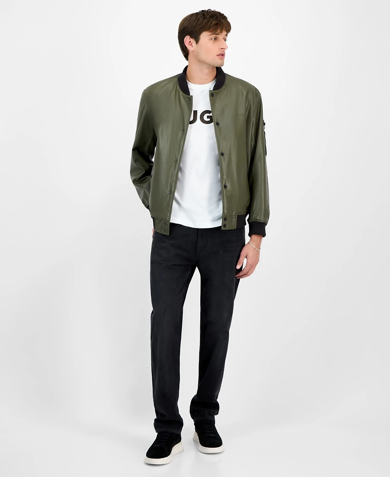 Hugo By Hugo Boss Men's Balamo Faux Leather Bomber Jacket