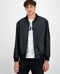Hugo By Boss Men's Balamo Faux Leather Bomber Jacket