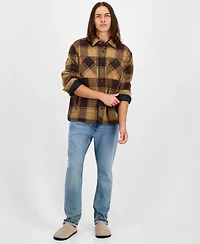 Sun + Stone Men's Brees Long Sleeve Snap-Front Plaid Shirt Jacket, Macy's Exclusive