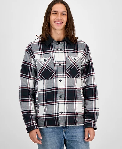 Sun + Stone Men's Mack Long Sleeve Snap-Front Plaid Shirt Jacket, Macy's Exclusive