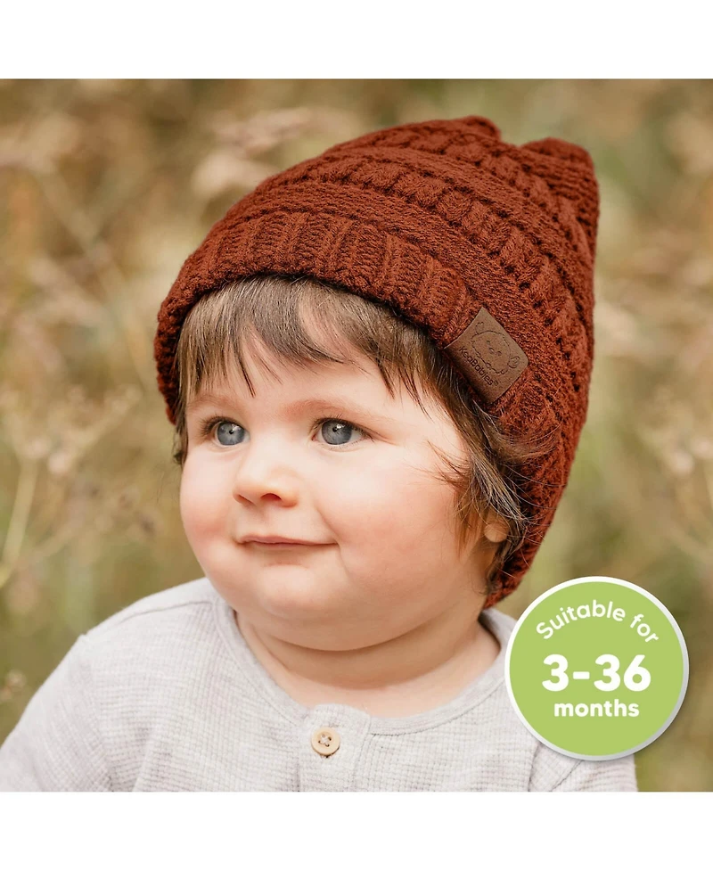 KeaBabies 3pk Warmzy Baby Beanies, 0-36 months Hats, Winter Hat for Newborn, Infant, Toddlers, Boys, Girls