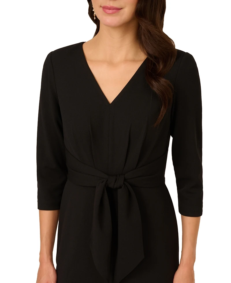 Adrianna Papell Women's V-Neck Solid Sheath Dress