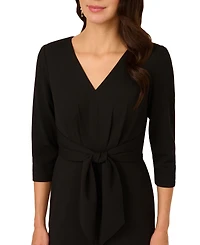 Adrianna Papell Women's V-Neck Solid Sheath Dress