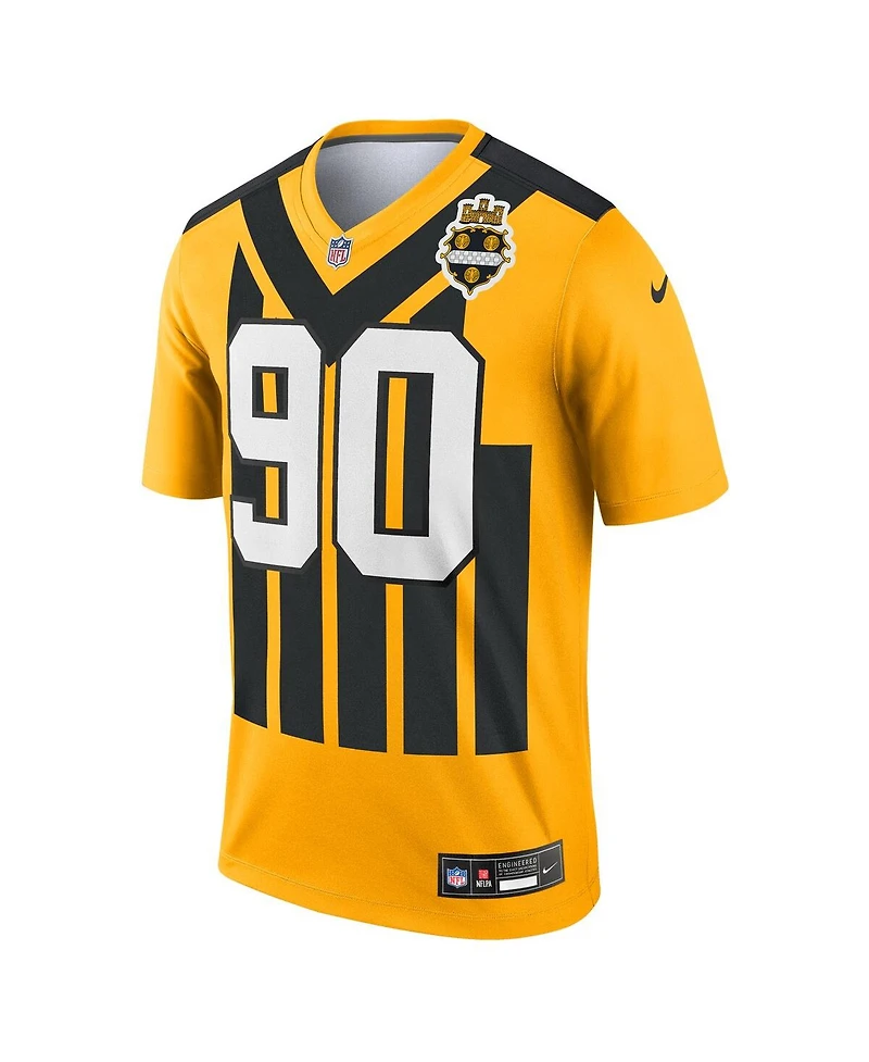 Nike Men's T.j. Watt Gold Pittsburgh Steelers Alternate 1933 Throwback Legend Player Performance Jersey