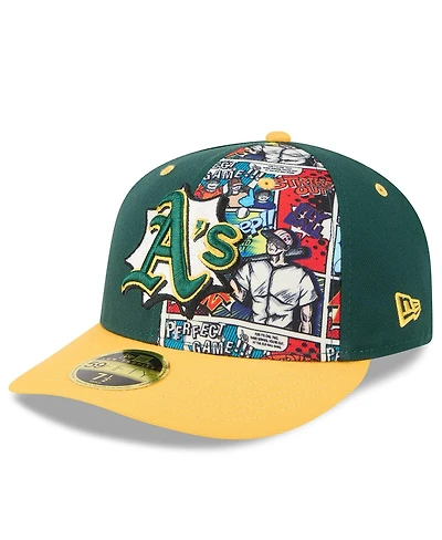 New Era Men's Green/Gold Athletics 2025 Mlb Diamond Hero Edition Low Profile 59FIFTY Fitted Hat