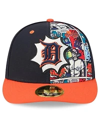 New Era Men's Navy/Orange Detroit Tigers 2025 Mlb Diamond Hero Edition Low Profile 59FIFTY Fitted Hat