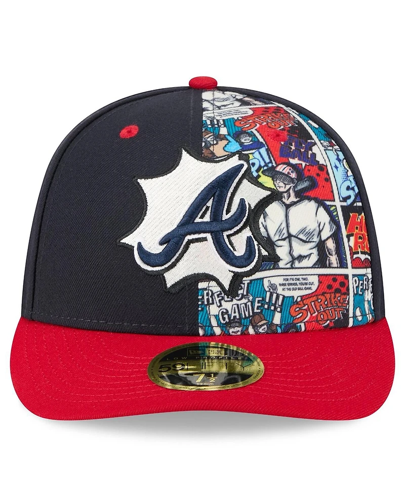 New Era Men's Navy/Red Atlanta Braves 2025 Mlb Diamond Hero Edition Low Profile 59FIFTY Fitted Hat
