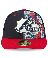 New Era Men's Navy/Red Atlanta Braves 2025 Mlb Diamond Hero Edition Low Profile 59FIFTY Fitted Hat