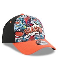 New Era Men's Black/Orange San Francisco Giants 2025 Mlb Diamond Hero Edition A-Frame 9FORTY Adjustable Hat