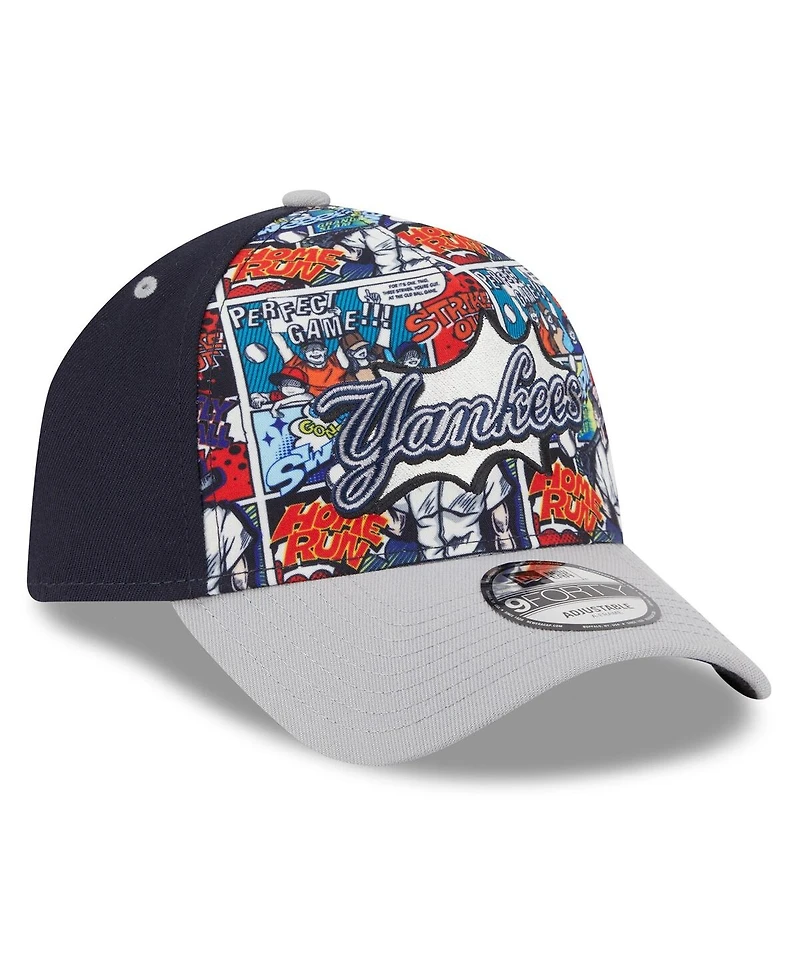 New Era Men's Navy/Gray New York Yankees 2025 Mlb Diamond Hero Edition A-Frame 9FORTY Adjustable Hat