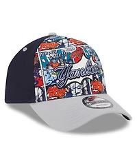 New Era Men's Navy/Gray New York Yankees 2025 Mlb Diamond Hero Edition A-Frame 9FORTY Adjustable Hat