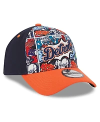 New Era Men's Navy/Orange Detroit Tigers 2025 Mlb Diamond Hero Edition A-Frame 9FORTY Adjustable Hat