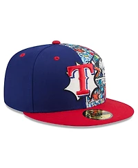 New Era Men's Royal/Red Texas Rangers 2025 Mlb Diamond Hero Edition 59FIFTY Fitted Hat