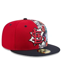 New Era Men's Red/Navy St. Louis Cardinals 2025 Mlb Diamond Hero Edition 59FIFTY Fitted Hat