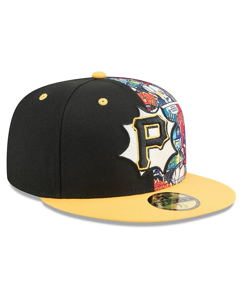 New Era Men's Black/Gold Pittsburgh Pirates 2025 Mlb Diamond Hero Edition 59FIFTY Fitted Hat