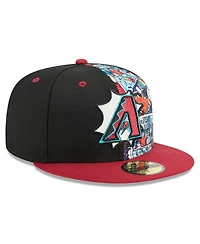 New Era Men's Black/Red Arizona Diamondbacks 2025 Mlb Diamond Hero Edition 59FIFTY Fitted Hat