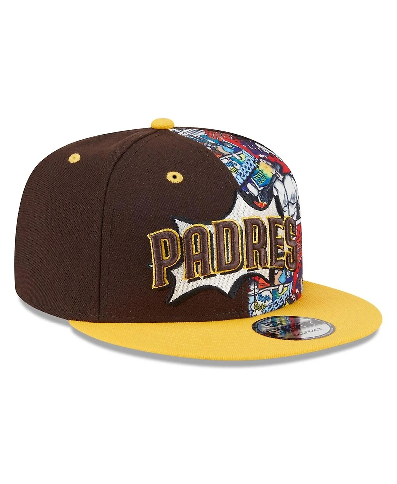 New Era Big Boys and Girls Brown/Gold San Diego Padres 2025 Mlb Diamond Hero Edition 9FIFTY Snapback Hat
