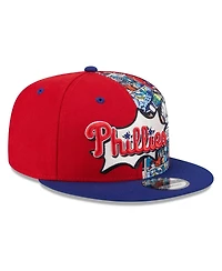 New Era Big Boys and Girls Red/Royal Philadelphia Phillies 2025 Mlb Diamond Hero Edition 9FIFTY Snapback Hat