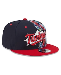 New Era Big Boys and Girls Navy/Red Minnesota Twins 2025 Mlb Diamond Hero Edition 9FIFTY Snapback Hat