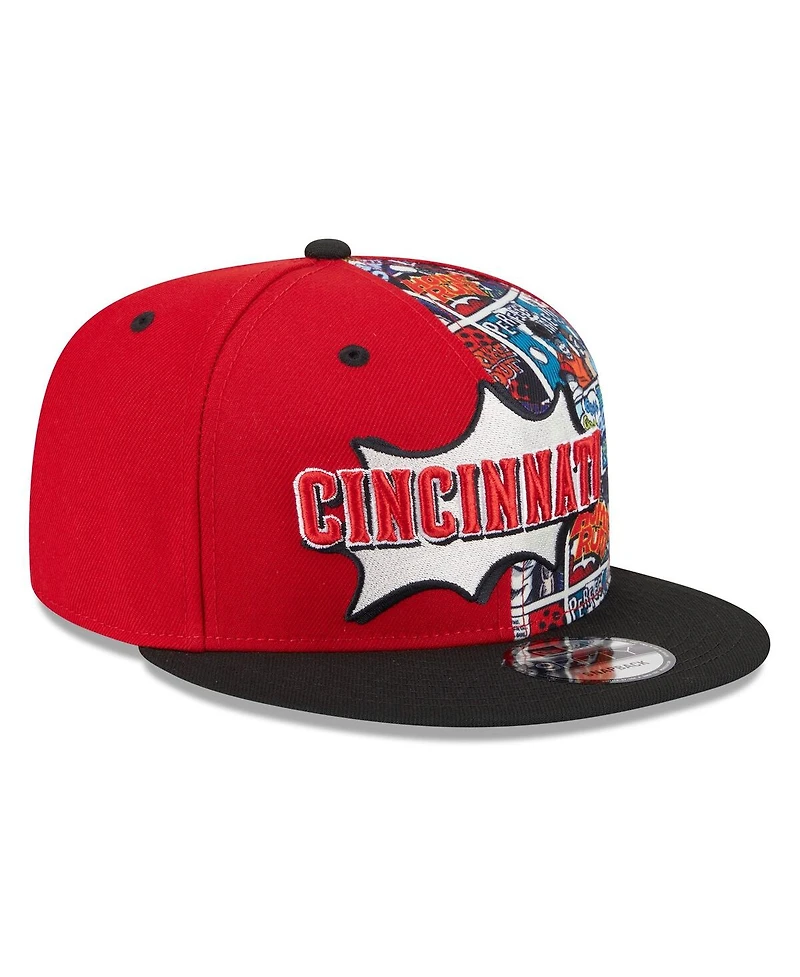 New Era Big Boys and Girls Red/Black Cincinnati Reds 2025 Mlb Diamond Hero Edition 9FIFTY Snapback Hat