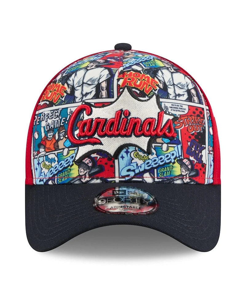 New Era Big Boys and Girls Red/Navy St. Louis Cardinals 2025 Mlb Diamond Hero Edition A-Frame 9FORTY Adjustable Hat
