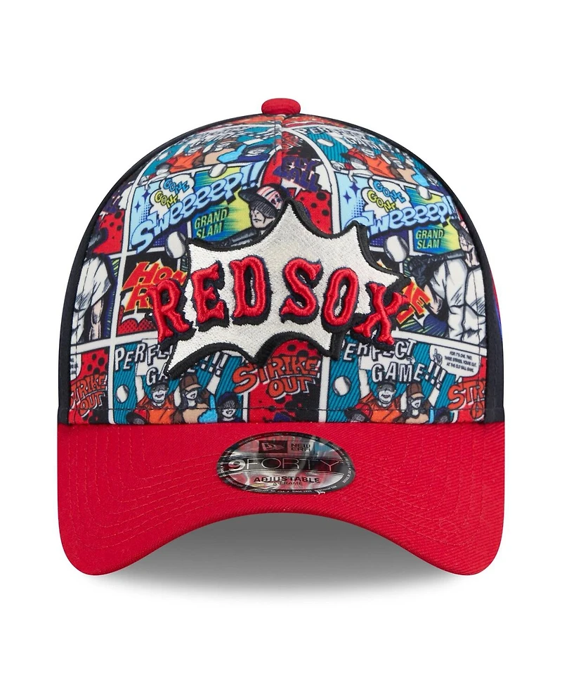 New Era Big Boys and Girls Navy/Red Boston Red Sox 2025 Mlb Diamond Hero Edition A-Frame 9FORTY Adjustable Hat