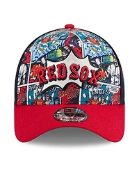 New Era Big Boys and Girls Navy/Red Boston Red Sox 2025 Mlb Diamond Hero Edition A-Frame 9FORTY Adjustable Hat