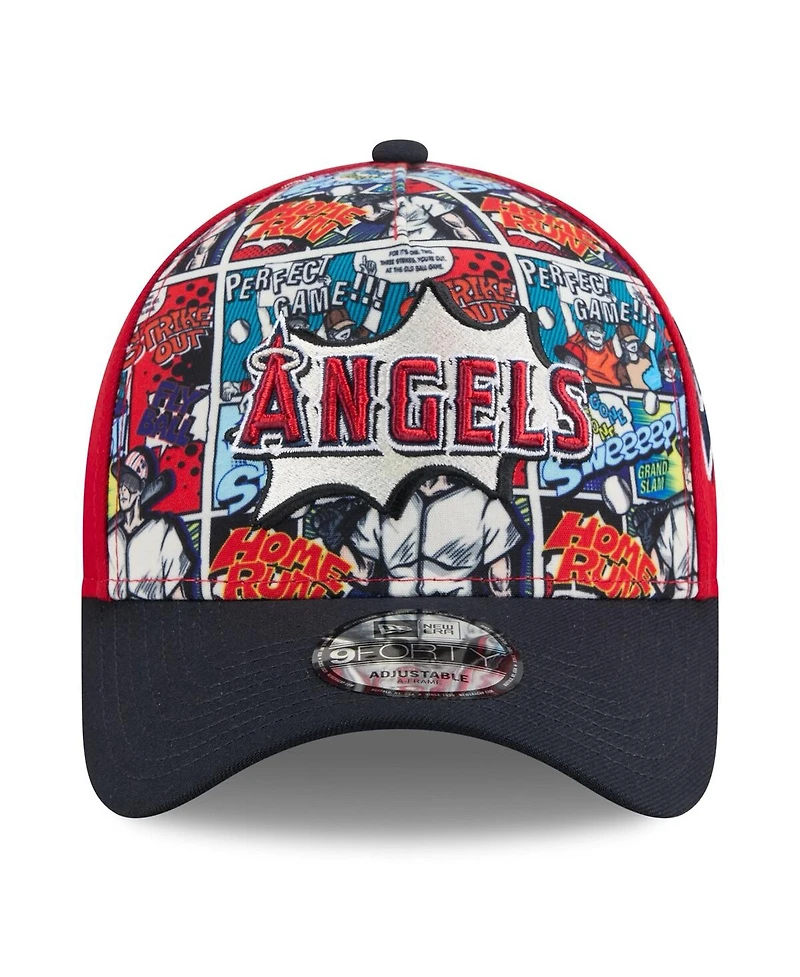 New Era Big Boys and Girls Red/Navy Los Angeles Angels 2025 Mlb Diamond Hero Edition A-Frame 9FORTY Adjustable Hat