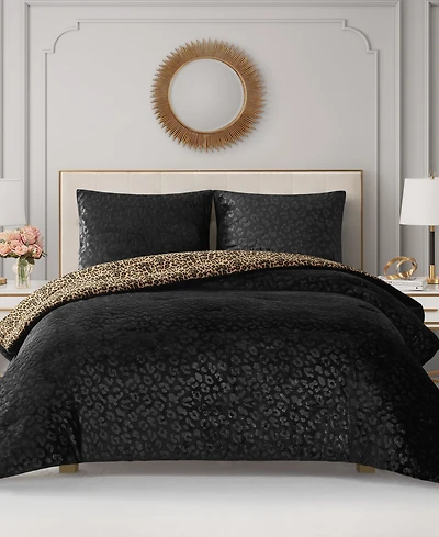Juicy Couture Embossed Leopard Reverse To Royal Leopard 2-Pc. Comforter Set, Twin/Twin Xl