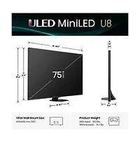 Hisense75" Class U8 Series 4K Mini-led Qled Uhd Smart Google Tv - 75U8QG