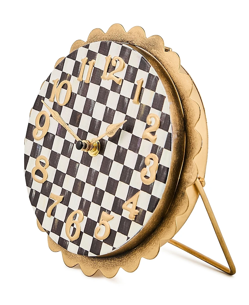 MacKenzie-Childs Courtly Check Scalloped Desk Clock