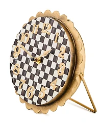 MacKenzie-Childs Courtly Check Scalloped Desk Clock
